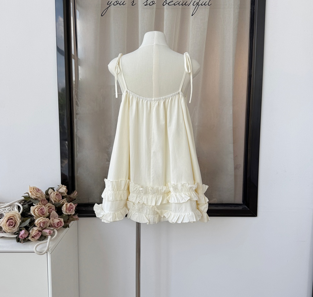 Lotus leaf edges irregular sling summer dress for women