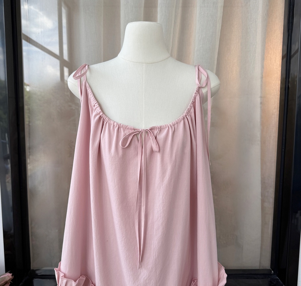 Lotus leaf edges irregular sling summer dress for women