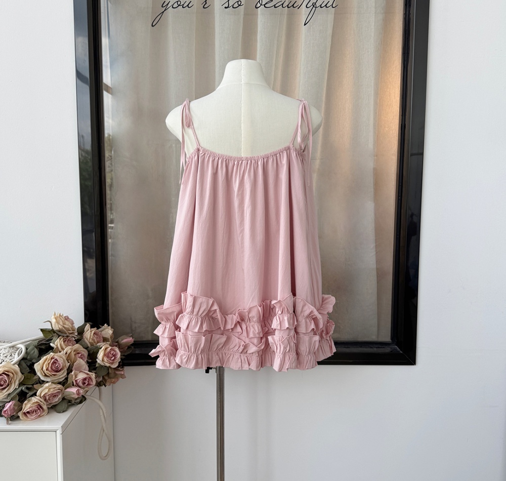 Lotus leaf edges irregular sling summer dress for women
