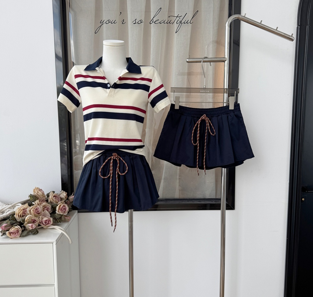 Maiden all-match puff skirt college style retro culottes