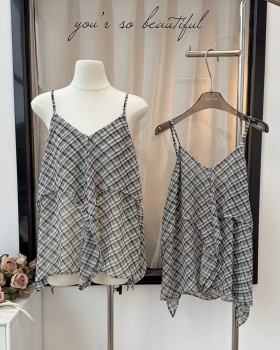Double slim vest summer irregular tops for women