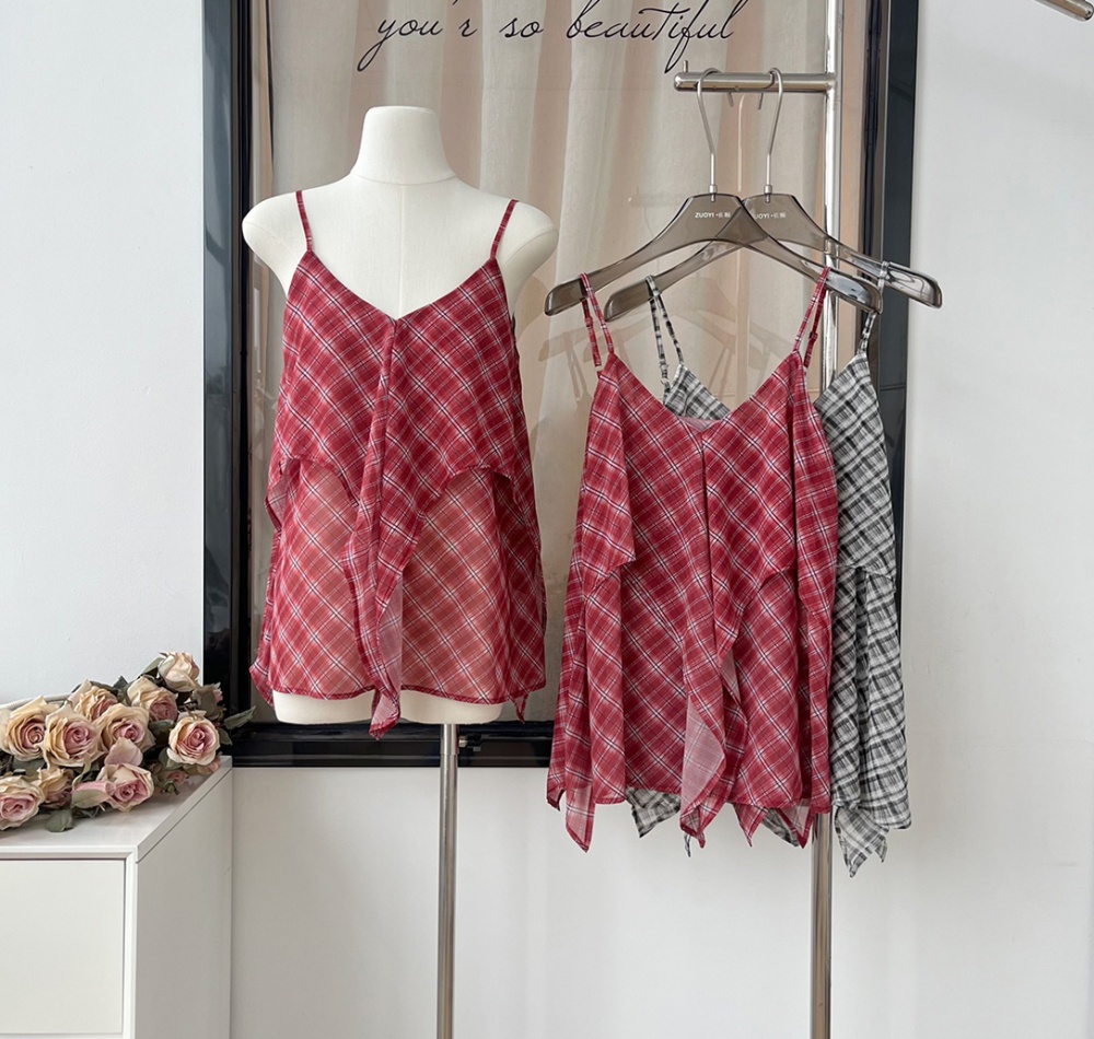 Double slim vest summer irregular tops for women