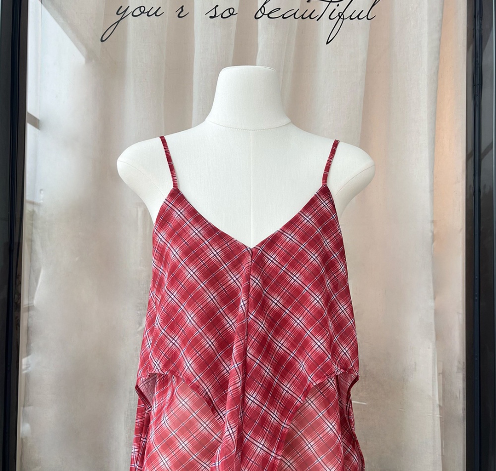 Double slim vest summer irregular tops for women