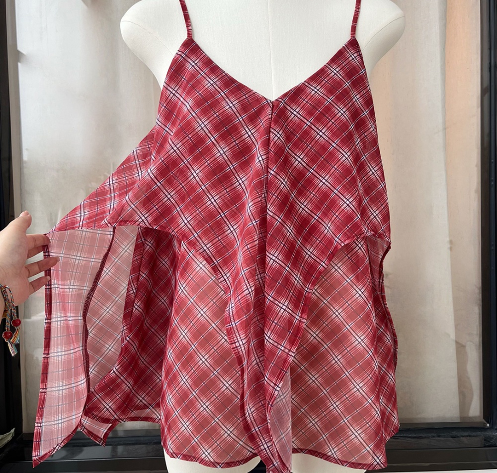Double slim vest summer irregular tops for women