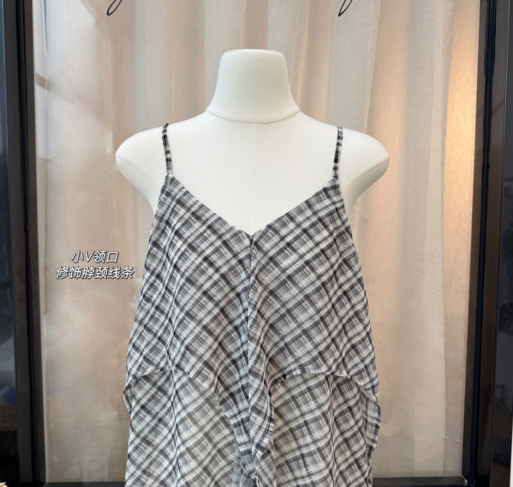 Double slim vest summer irregular tops for women