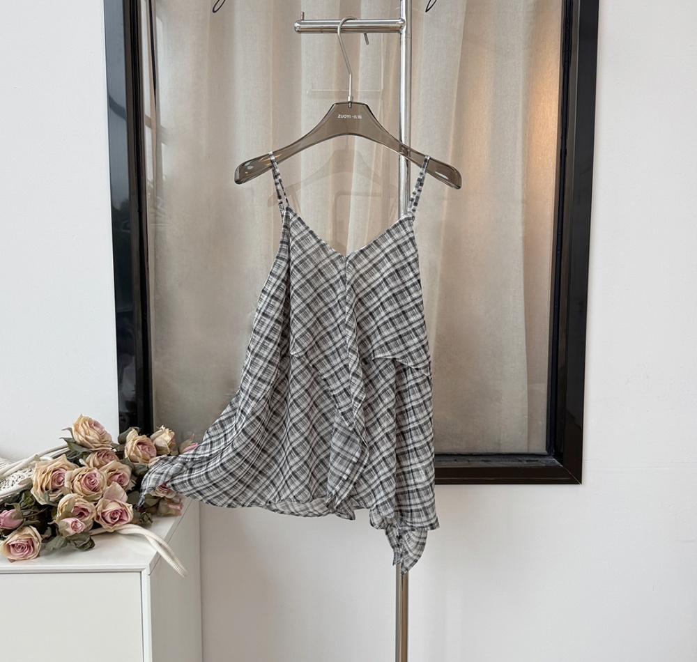Double slim vest summer irregular tops for women