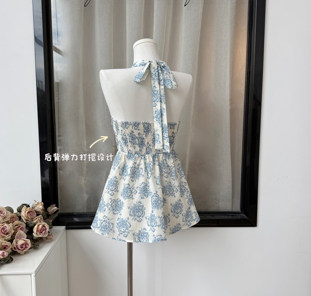 Slim vacation temperament chiffon shirt tender summer halter tops