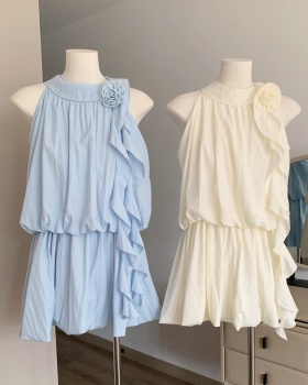 Pinched waist France style dress spicegirl summer T-back