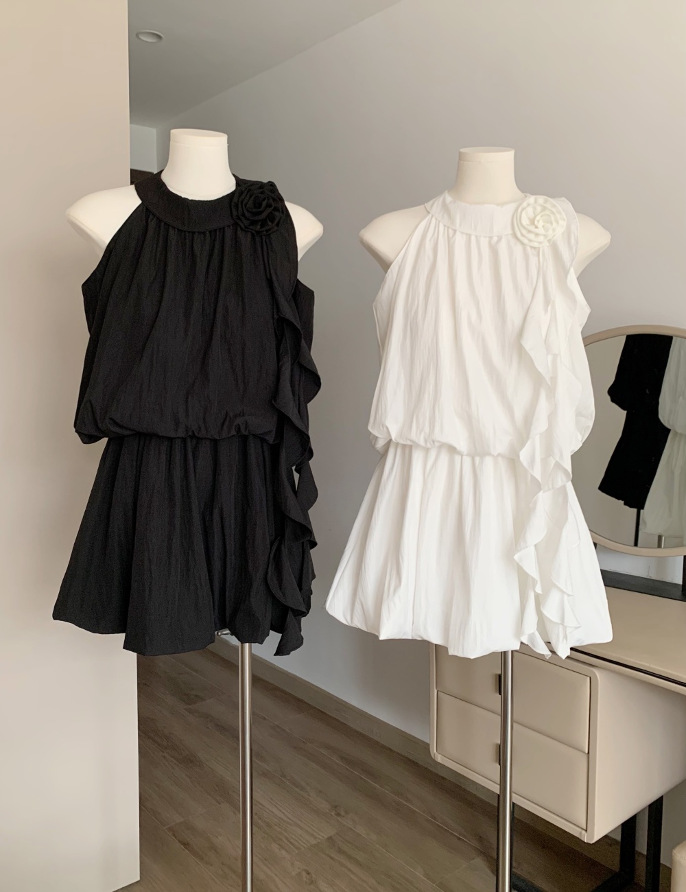 Pinched waist France style dress spicegirl summer T-back