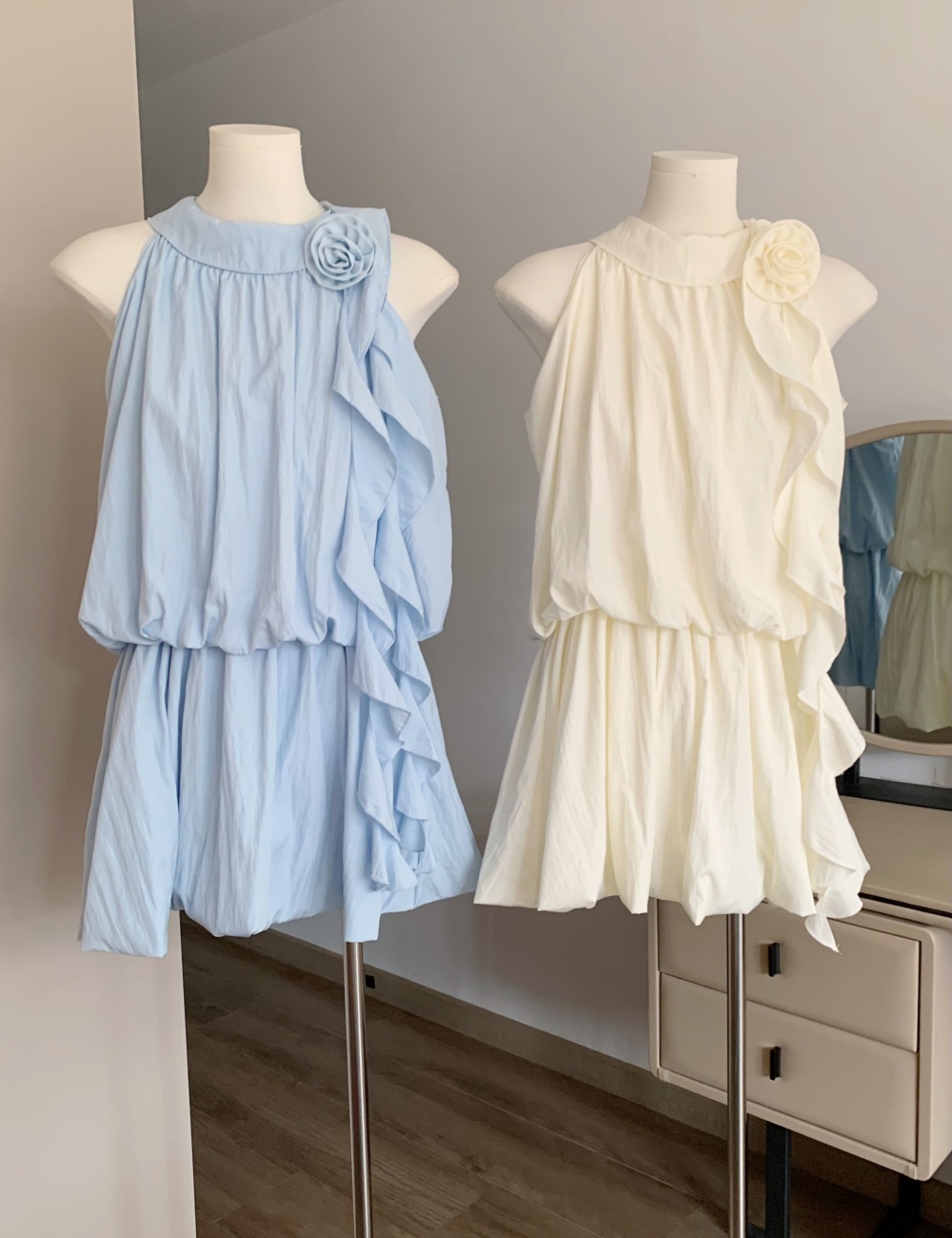 Pinched waist France style dress spicegirl summer T-back