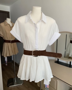 Loose Western style shirt casual slim dress for women