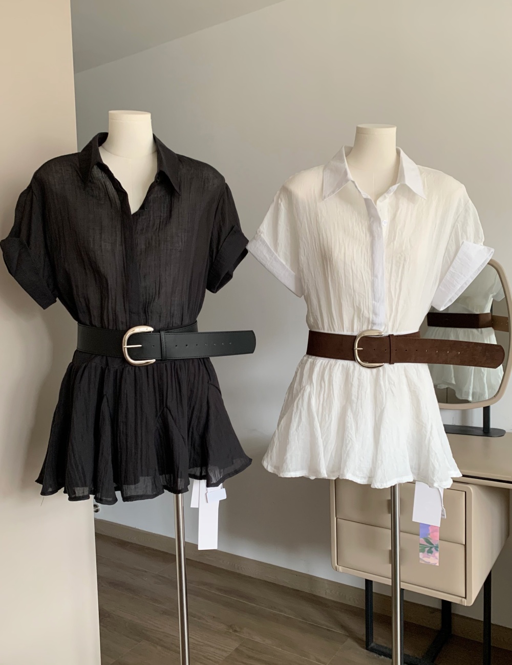 Loose Western style shirt casual slim dress for women