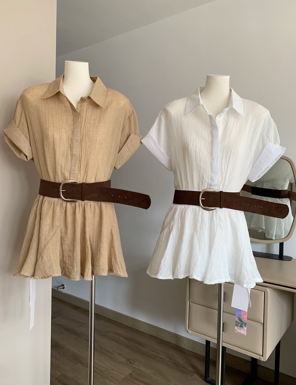 Loose Western style shirt casual slim dress for women