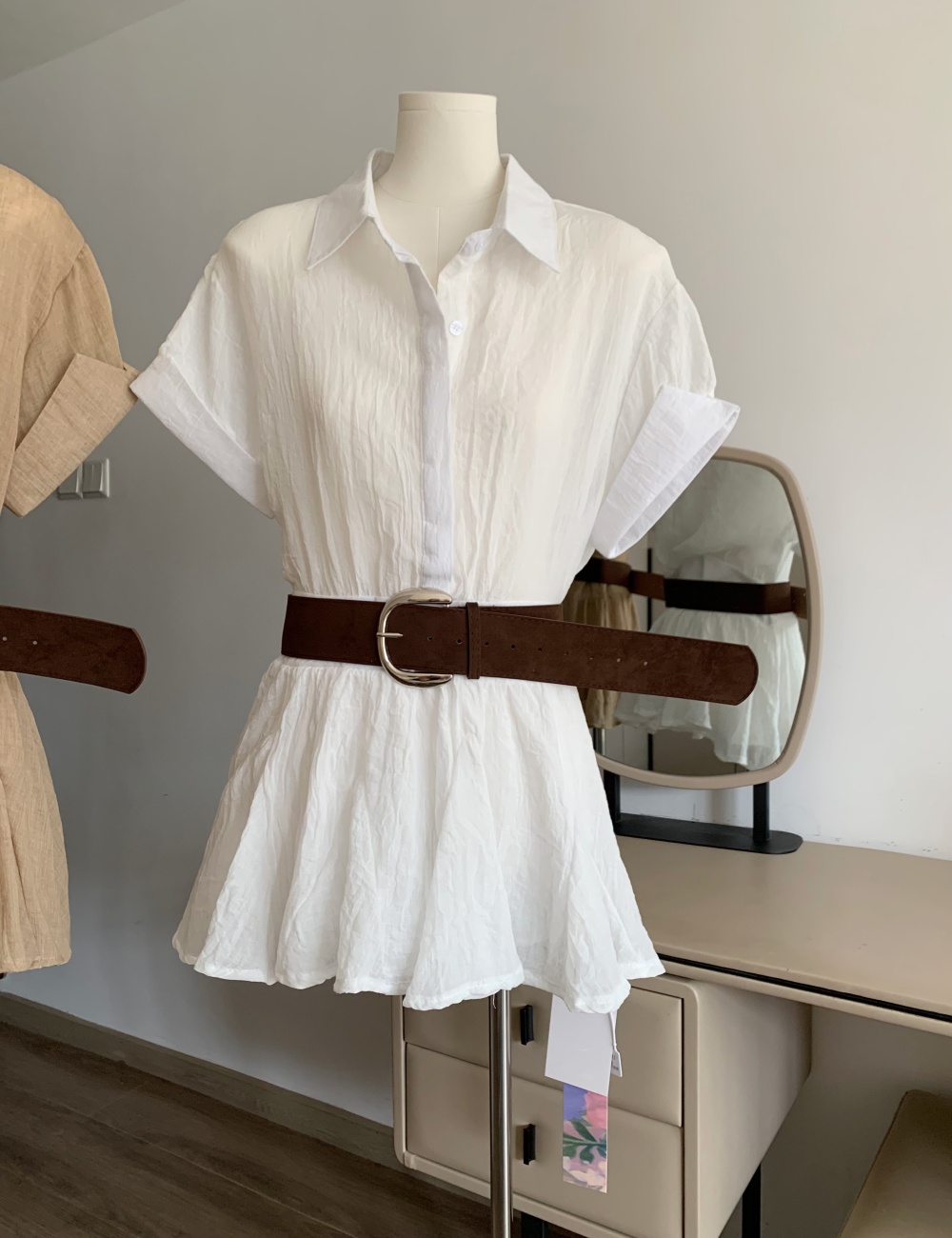 Loose Western style shirt casual slim dress for women