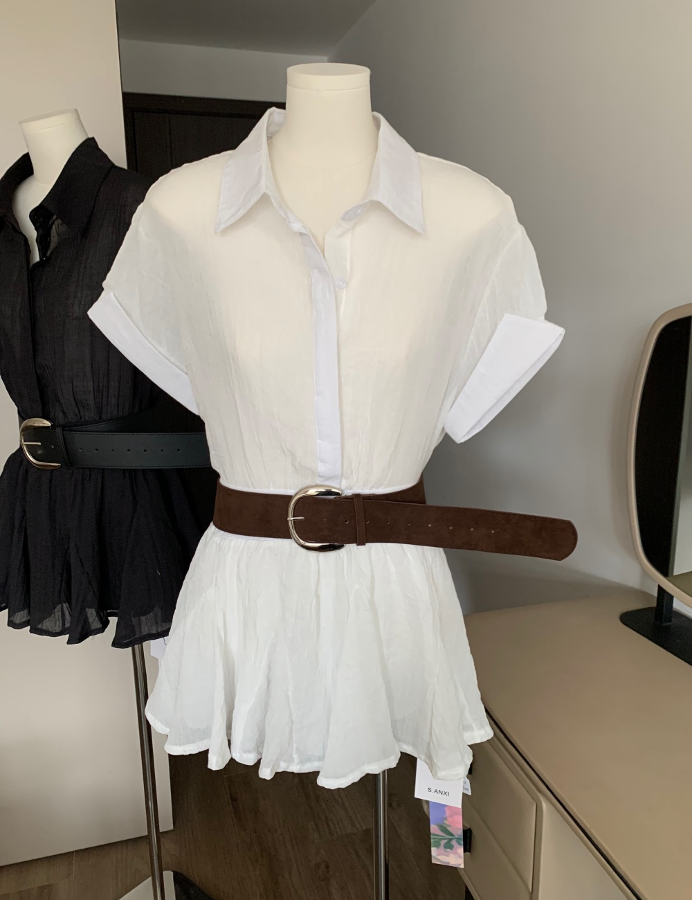 Loose Western style shirt casual slim dress for women