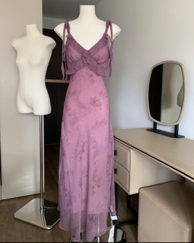 Sleeveless dress vacation long dress for women