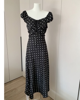 Summer polka dot dress temperament long dress for women