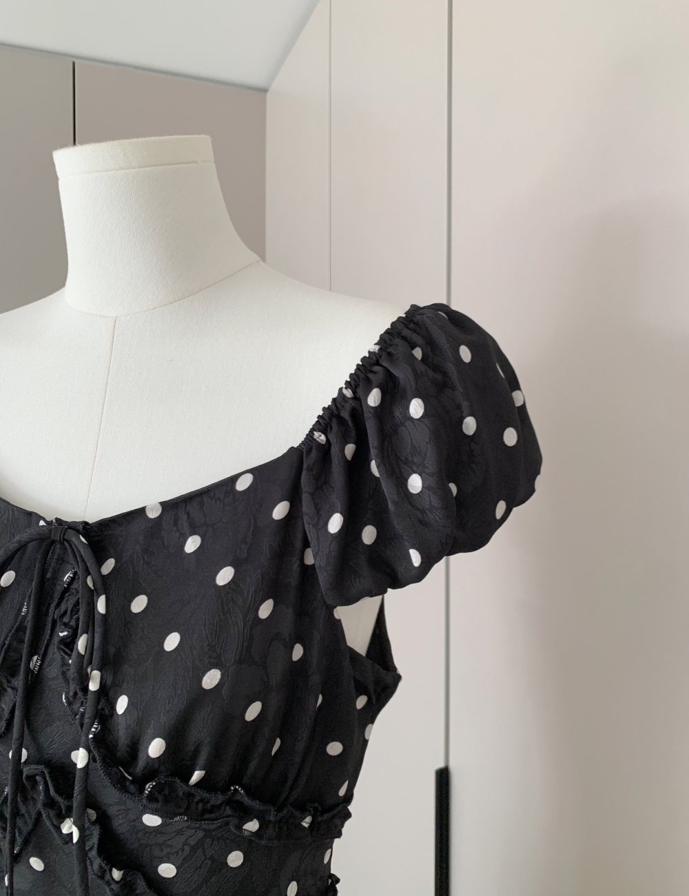 Summer polka dot dress temperament long dress for women