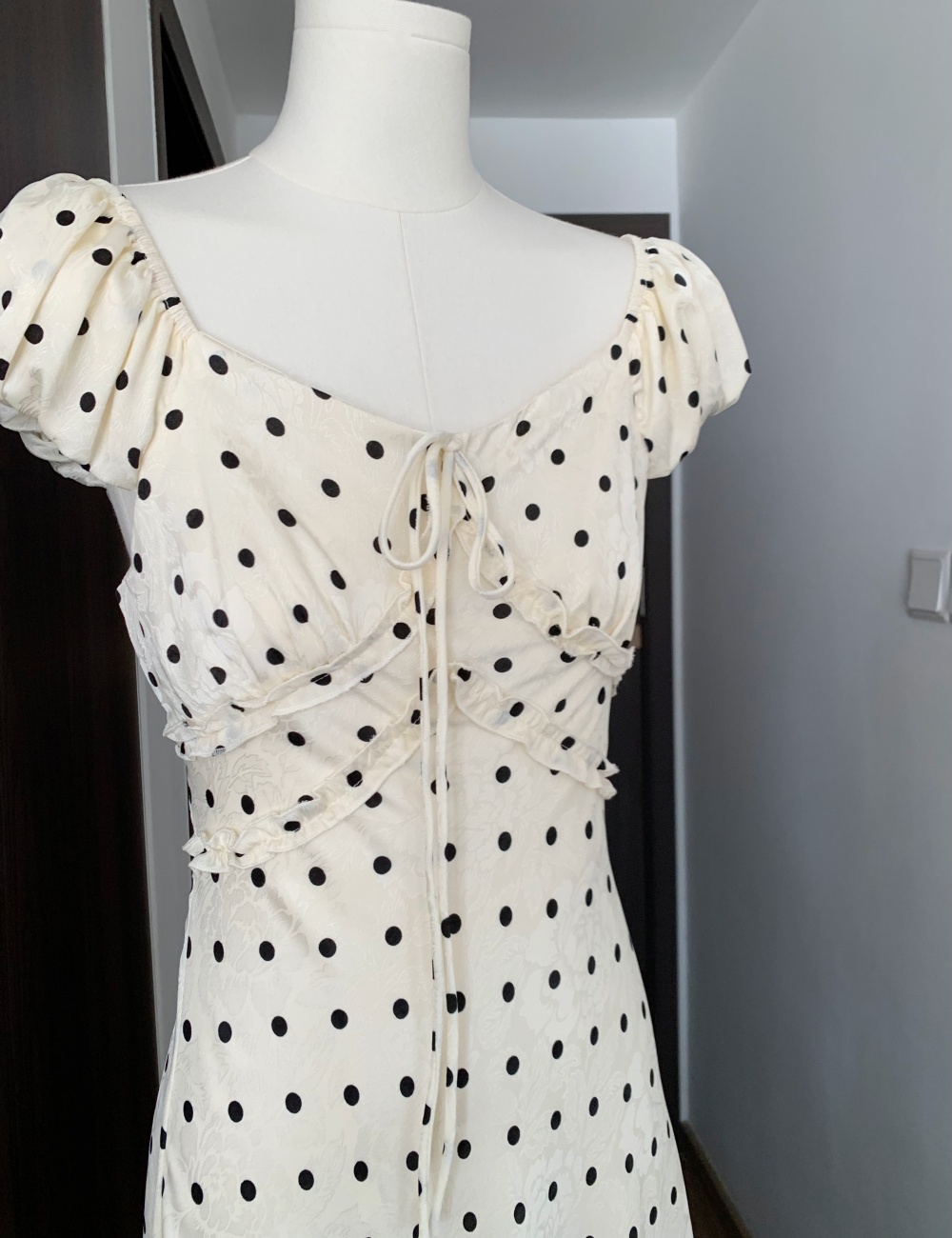 Summer polka dot dress temperament long dress for women