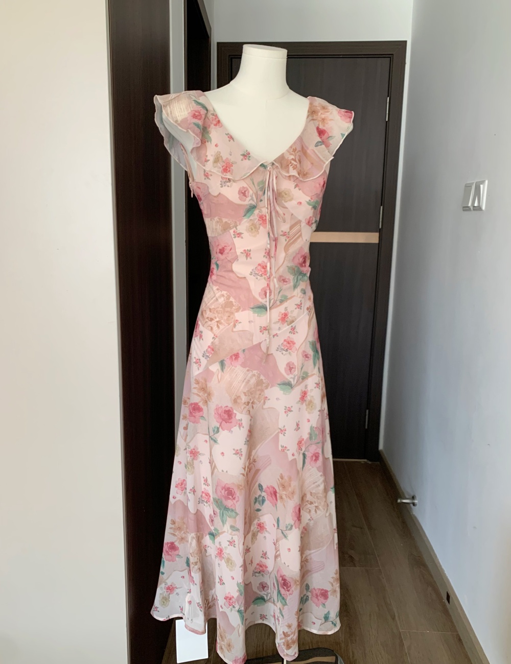 Sling sweet dress floral long dress for women