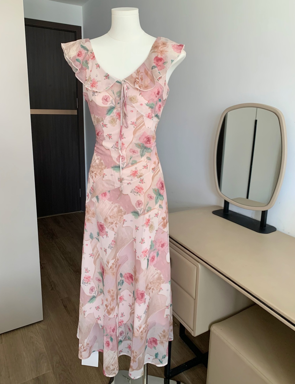 Sling sweet dress floral long dress for women