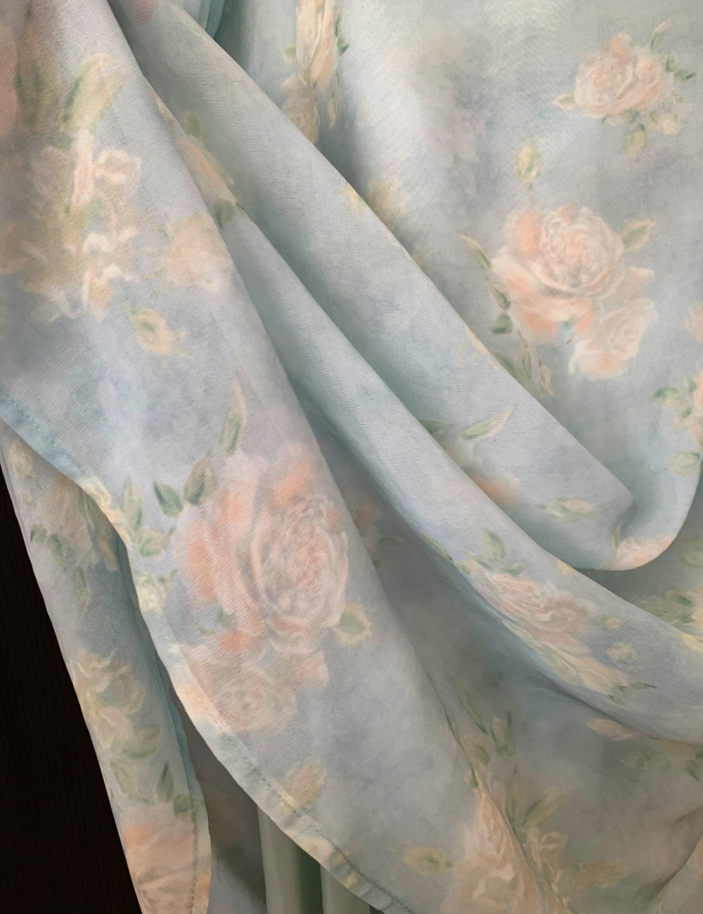 Trumpet sleeves tender V-neck temperament printing dress
