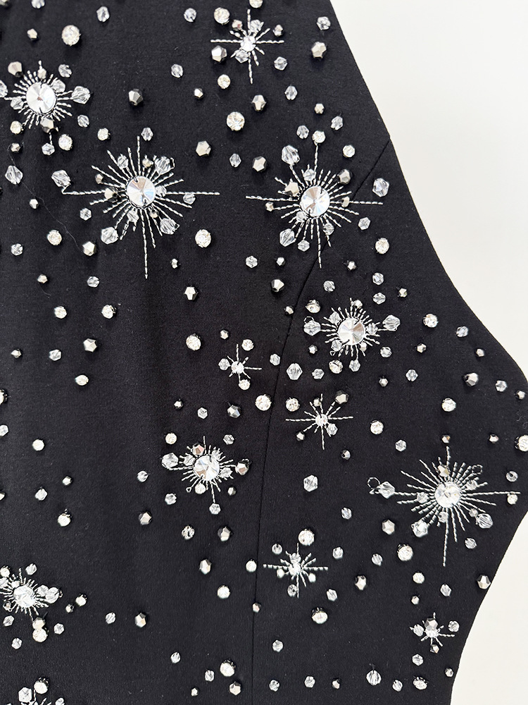 Rhinestone halter formal dress beading elasticity dress