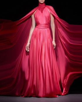 Pleated fashion long dress elegant formal dress