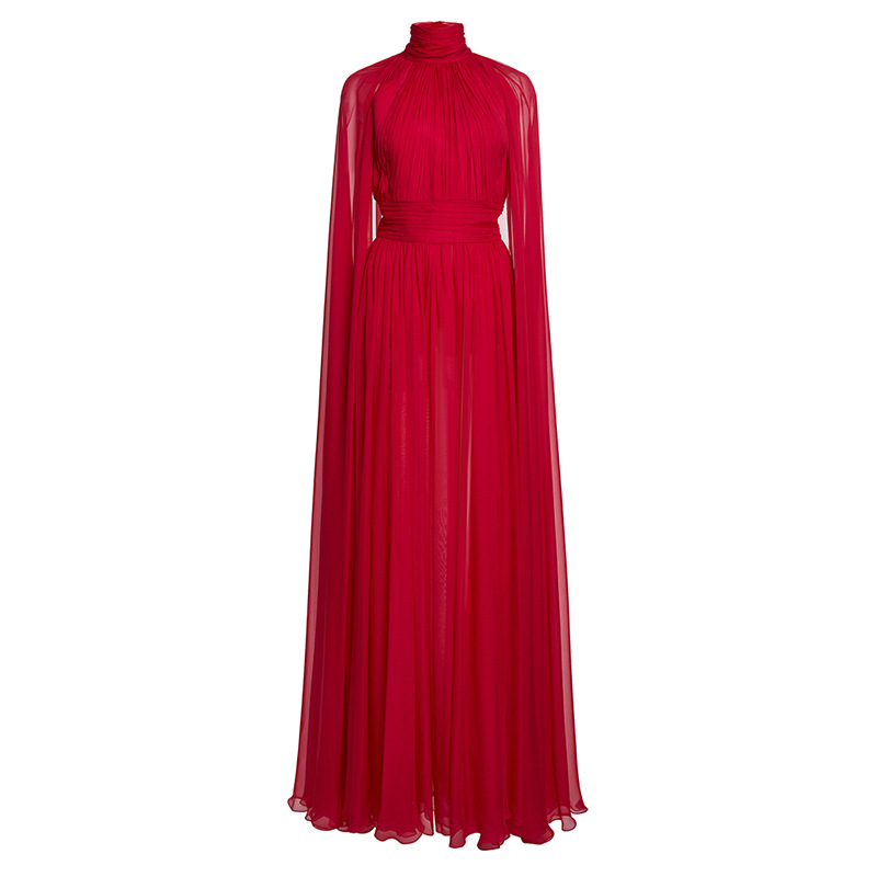 Pleated fashion long dress elegant formal dress