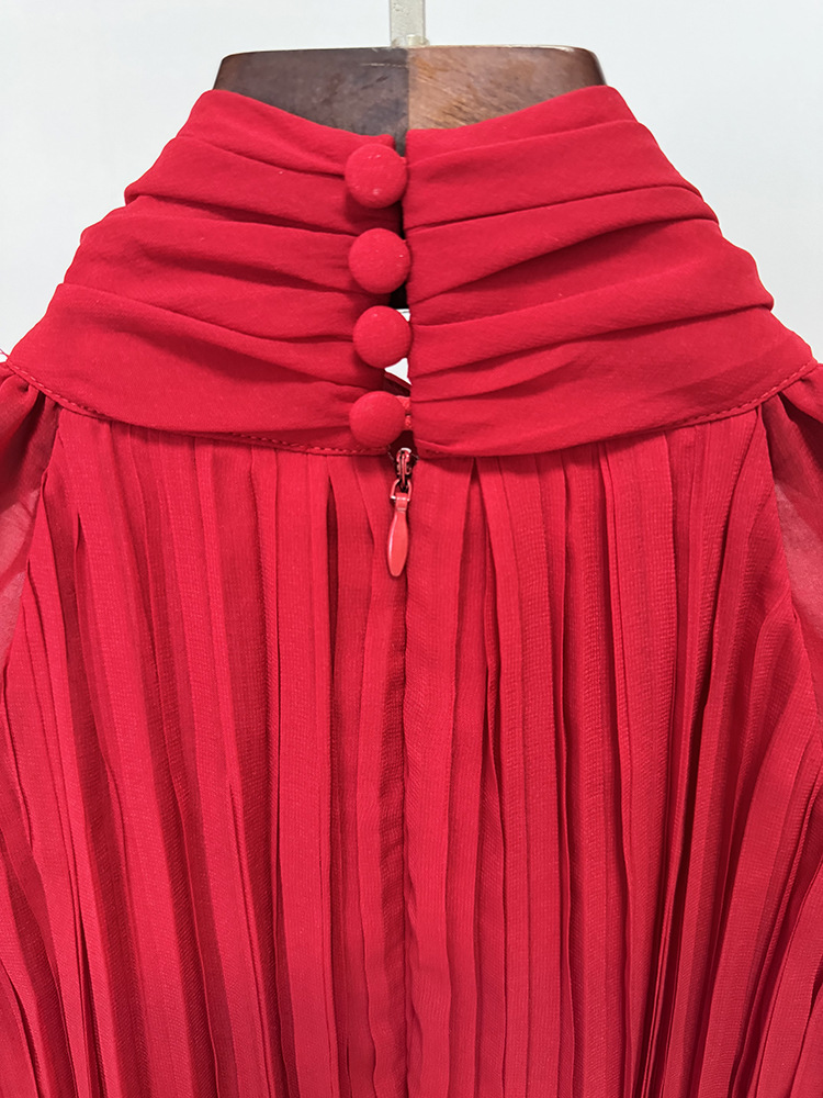 Pleated fashion long dress elegant formal dress