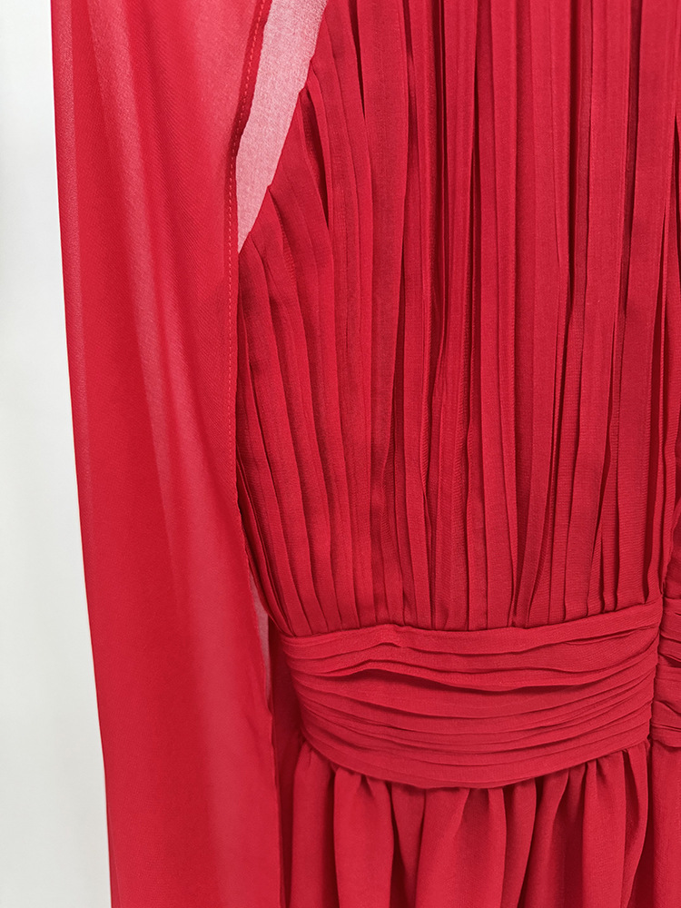 Pleated fashion long dress elegant formal dress