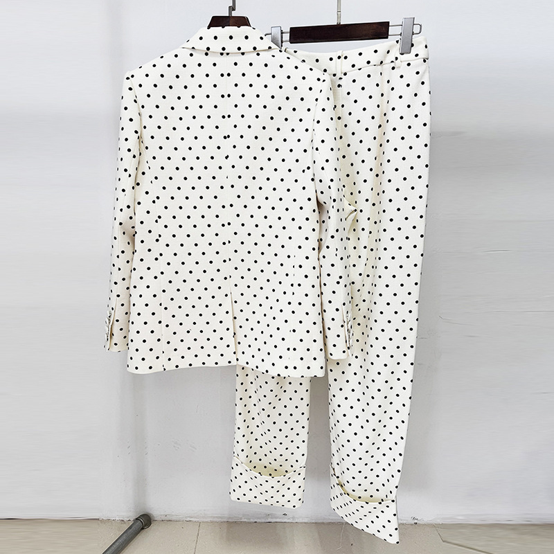 Bow decoration long pants European style jacket 2pcs set