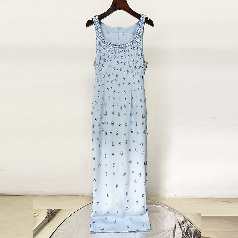 Long fashion long dress European style elasticity dress