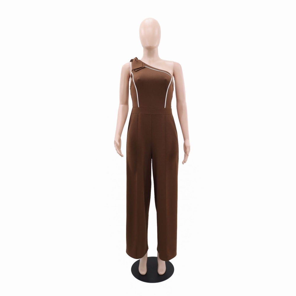 Shoulder pure bow European style Casual jumpsuit