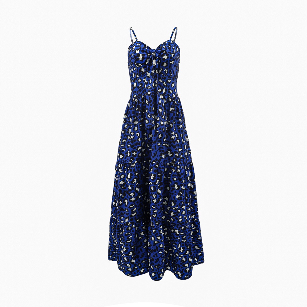 European style vacation printing dress for women