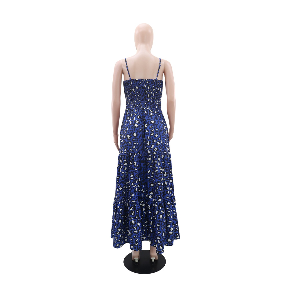 European style vacation printing dress for women