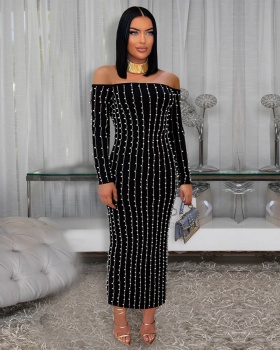 European style long sleeve dress for women