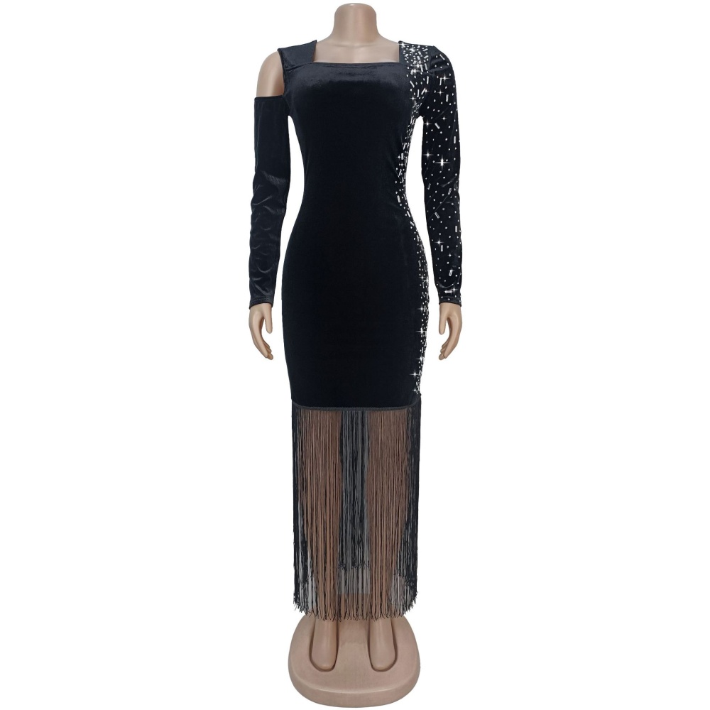 European style long sleeve sexy dress for women