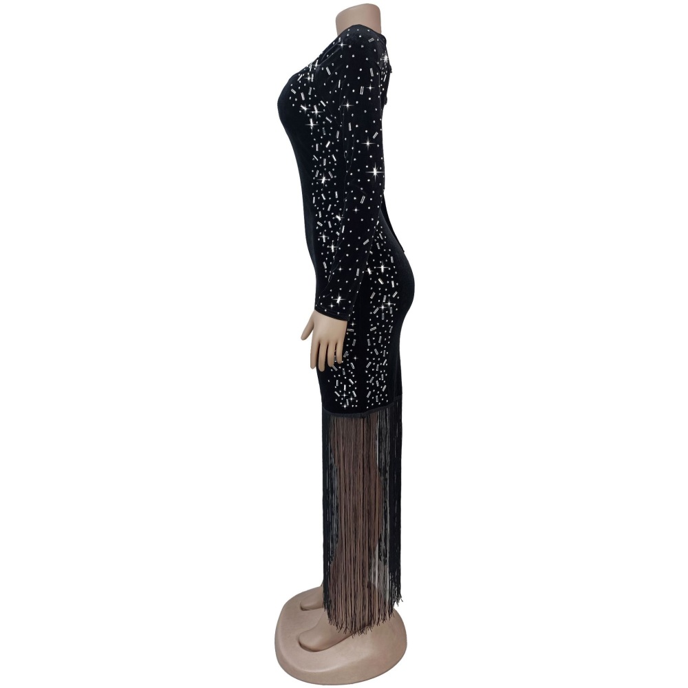 European style long sleeve sexy dress for women