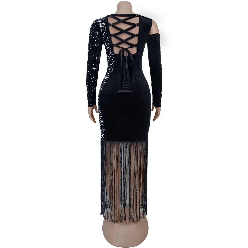 European style long sleeve sexy dress for women