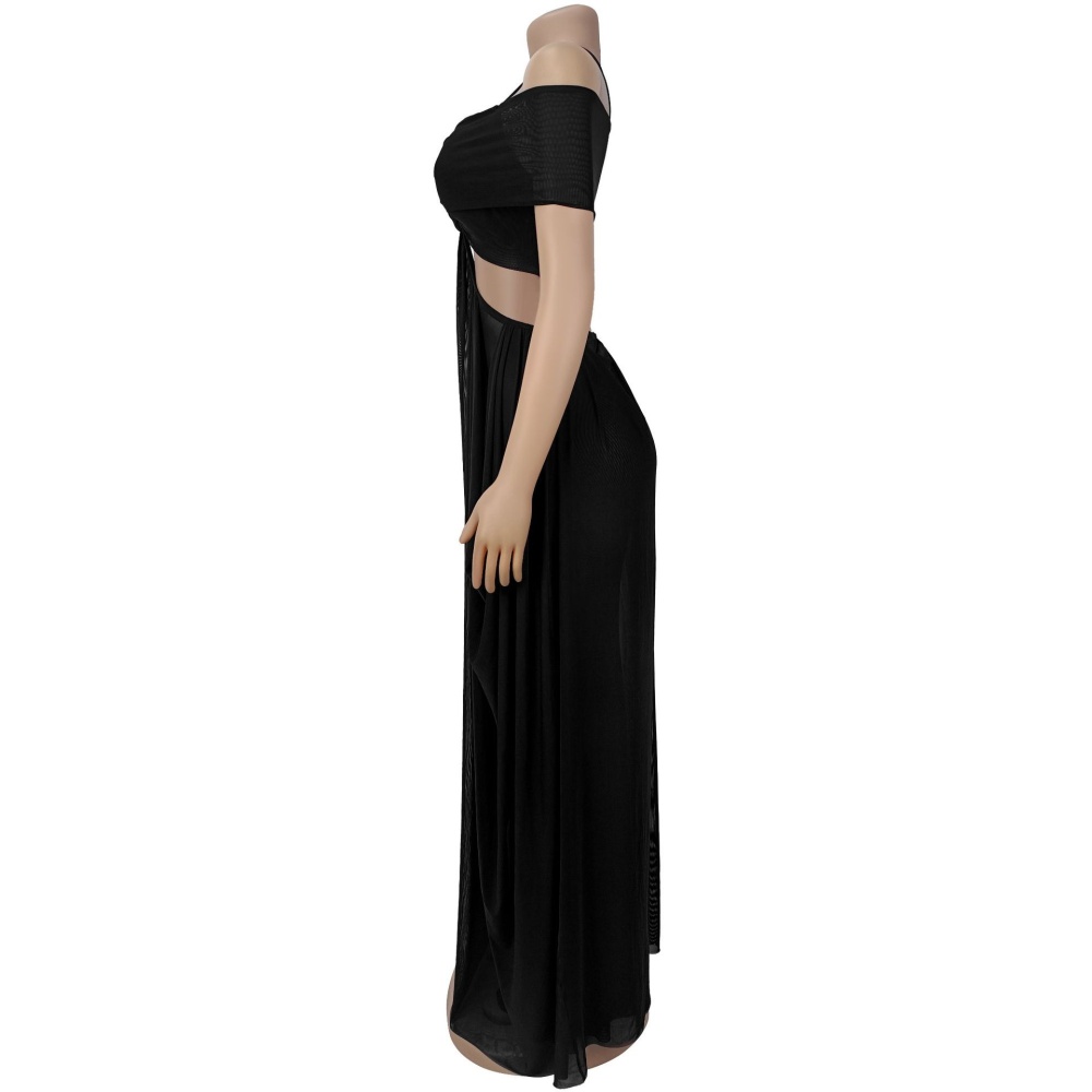Perspective wrapped chest sexy European style fashion dress