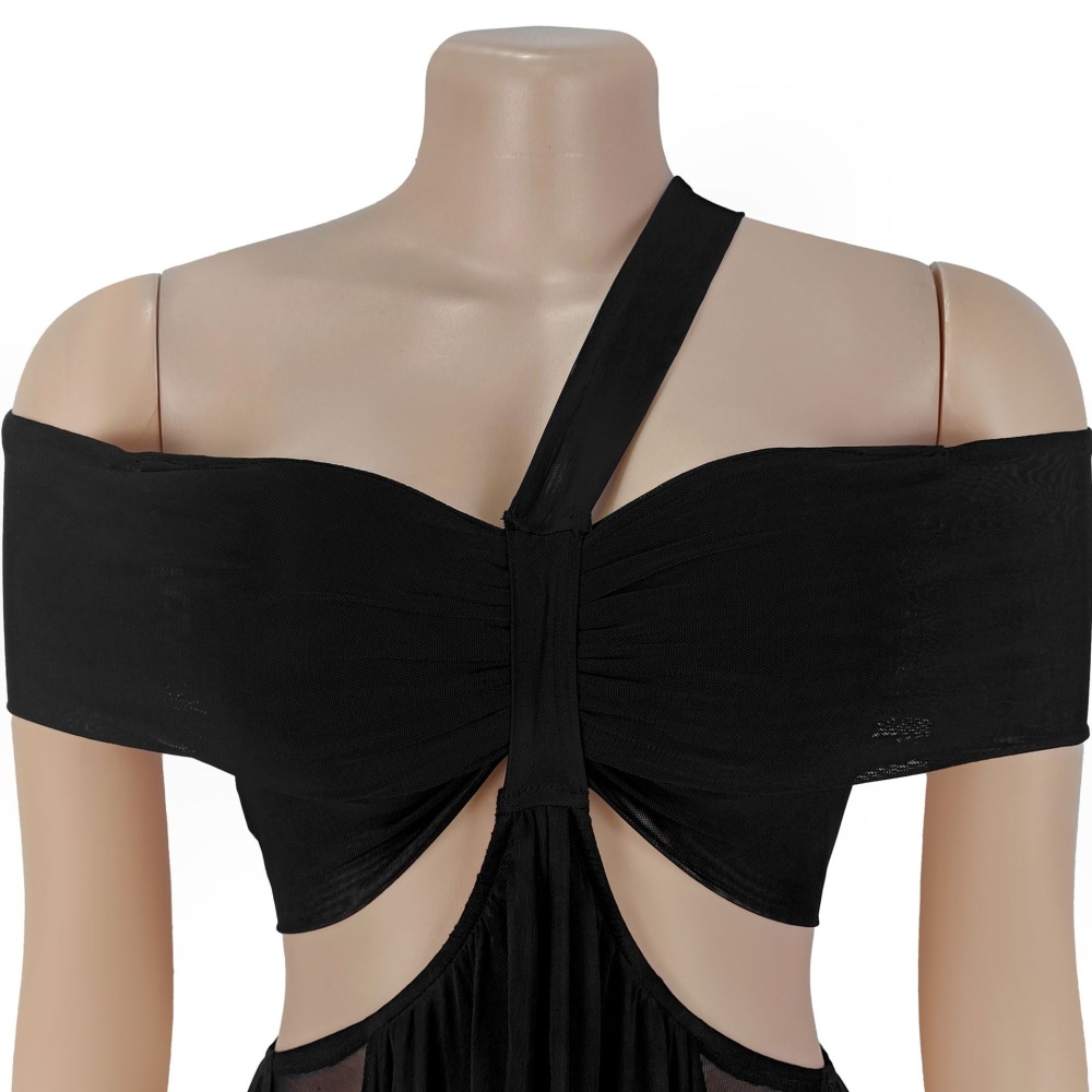 Perspective wrapped chest sexy European style fashion dress