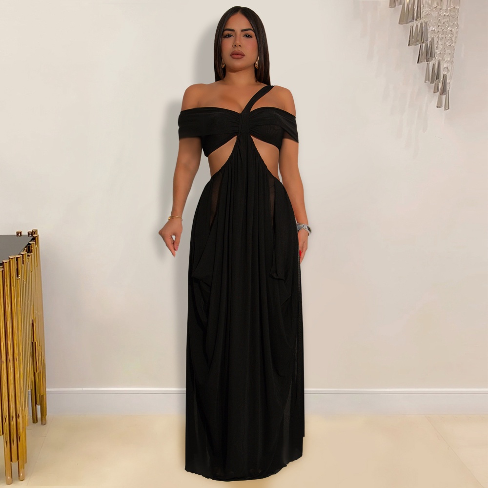 Perspective wrapped chest sexy European style fashion dress