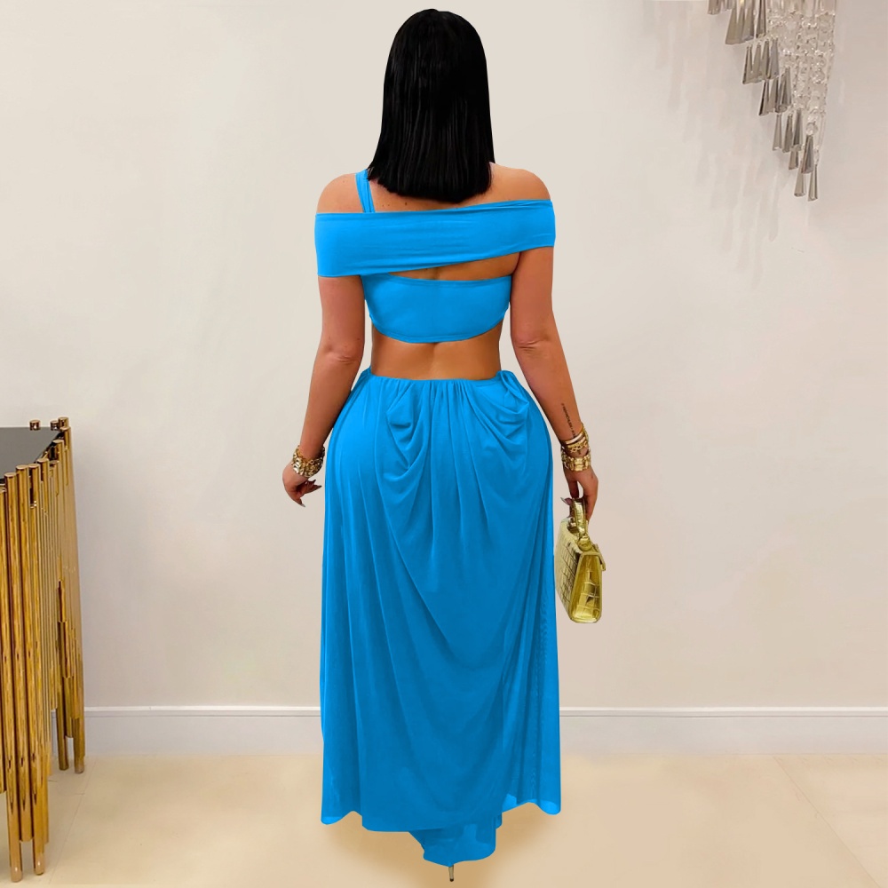 Perspective wrapped chest sexy European style fashion dress