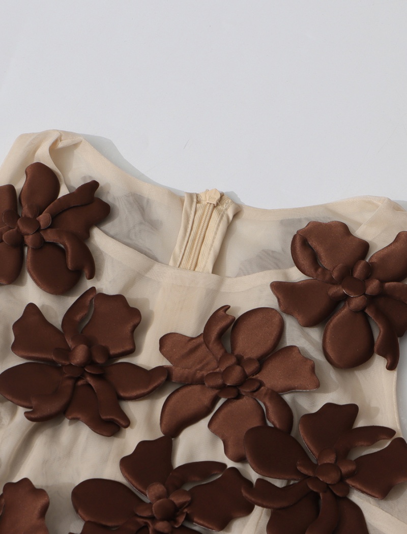 Slim flowers sleeveless pure temperament tops for women