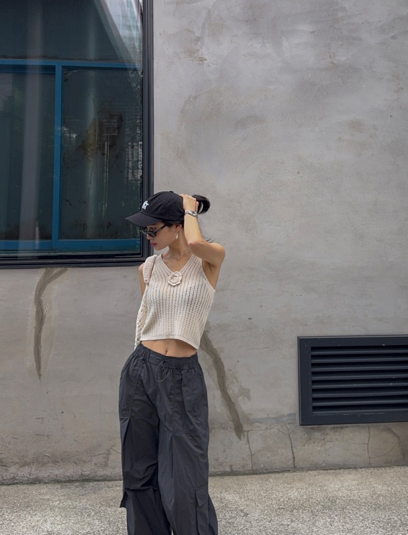 Knitted all-match slim summer Korean style vest