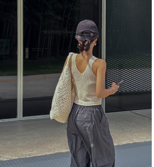 Knitted all-match slim summer Korean style vest