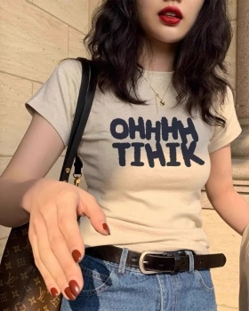 Printing cotton short sleeve T-shirt for women