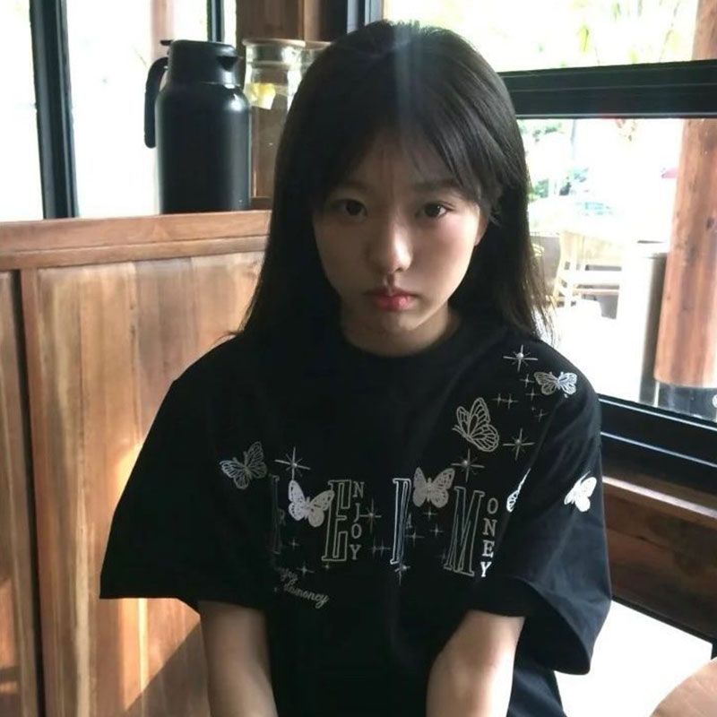 Short sleeve stereoscopic butterfly pure cotton T-shirt