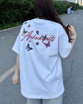 Embroidered pure cotton T-shirt